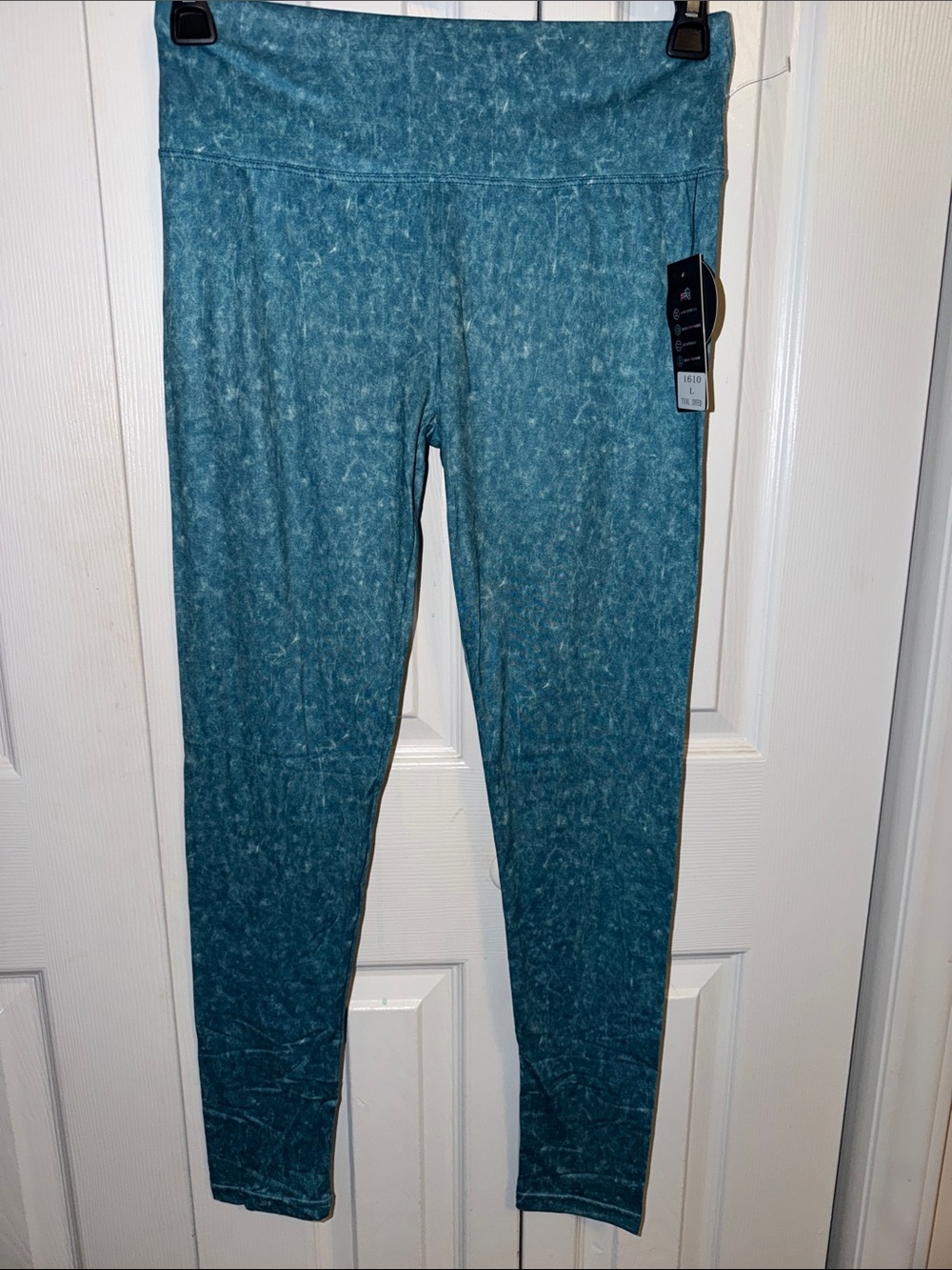Fabletics Teal Acid-Wash High-Waist Jeggings